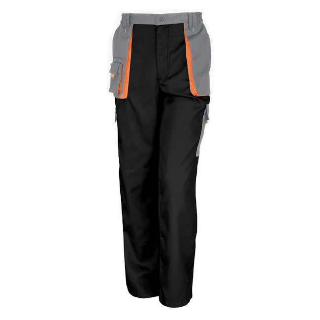 Black - Grey - Orange - Front - Result Unisex Work-Guard Lite Workwear Trousers (Breathable And Windproof)