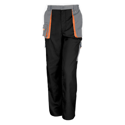 Black - Grey - Orange - Front - Result Unisex Work-Guard Lite Workwear Trousers (Breathable And Windproof)