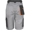 Grey - Black - Orange - Back - Result Unisex Work-Guard Lite Workwear Shorts (Breathable And Windproof)
