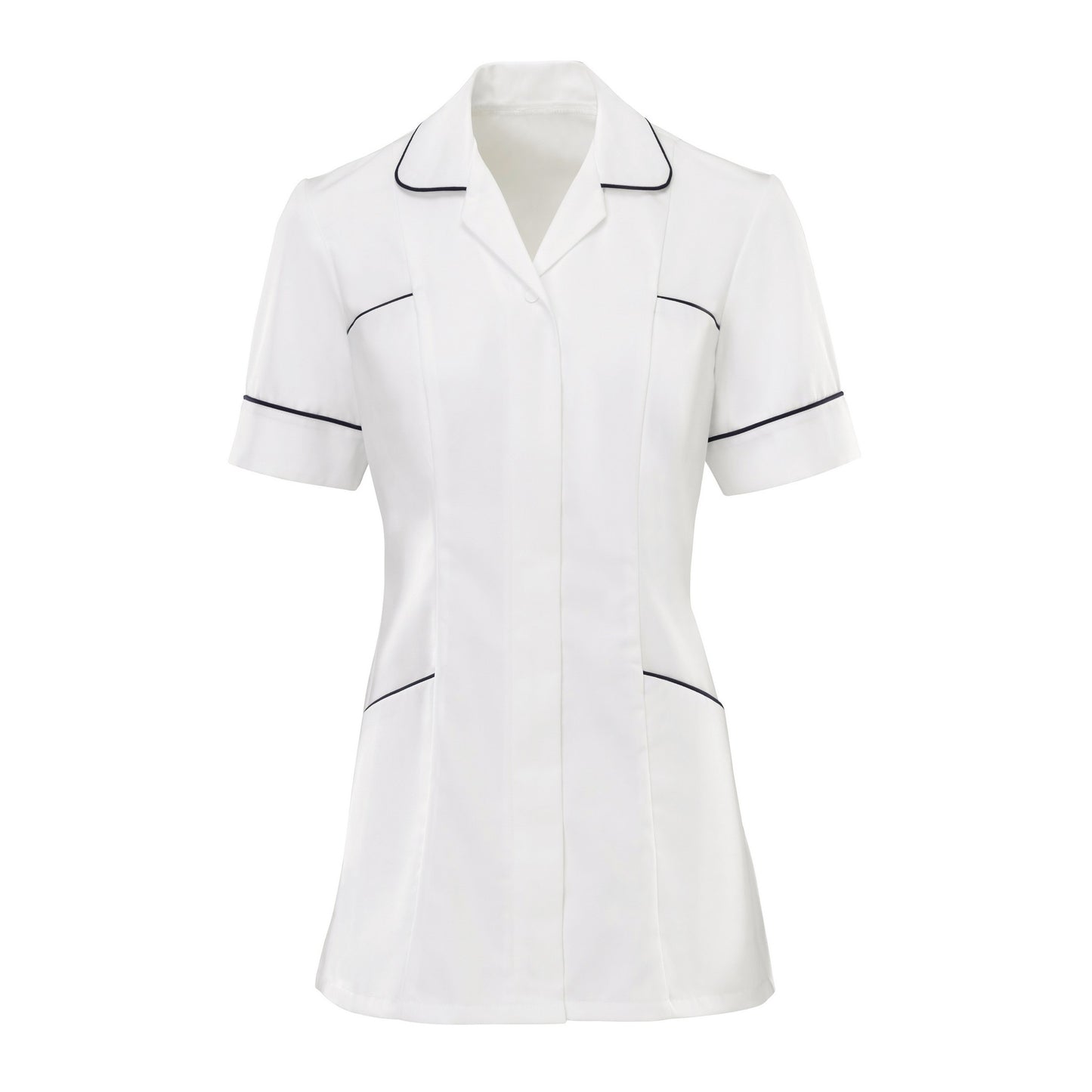 White-Sailor Navy - Front - Alexandra Womens-Ladies Colour Trim Medical-Healthcare Tunic