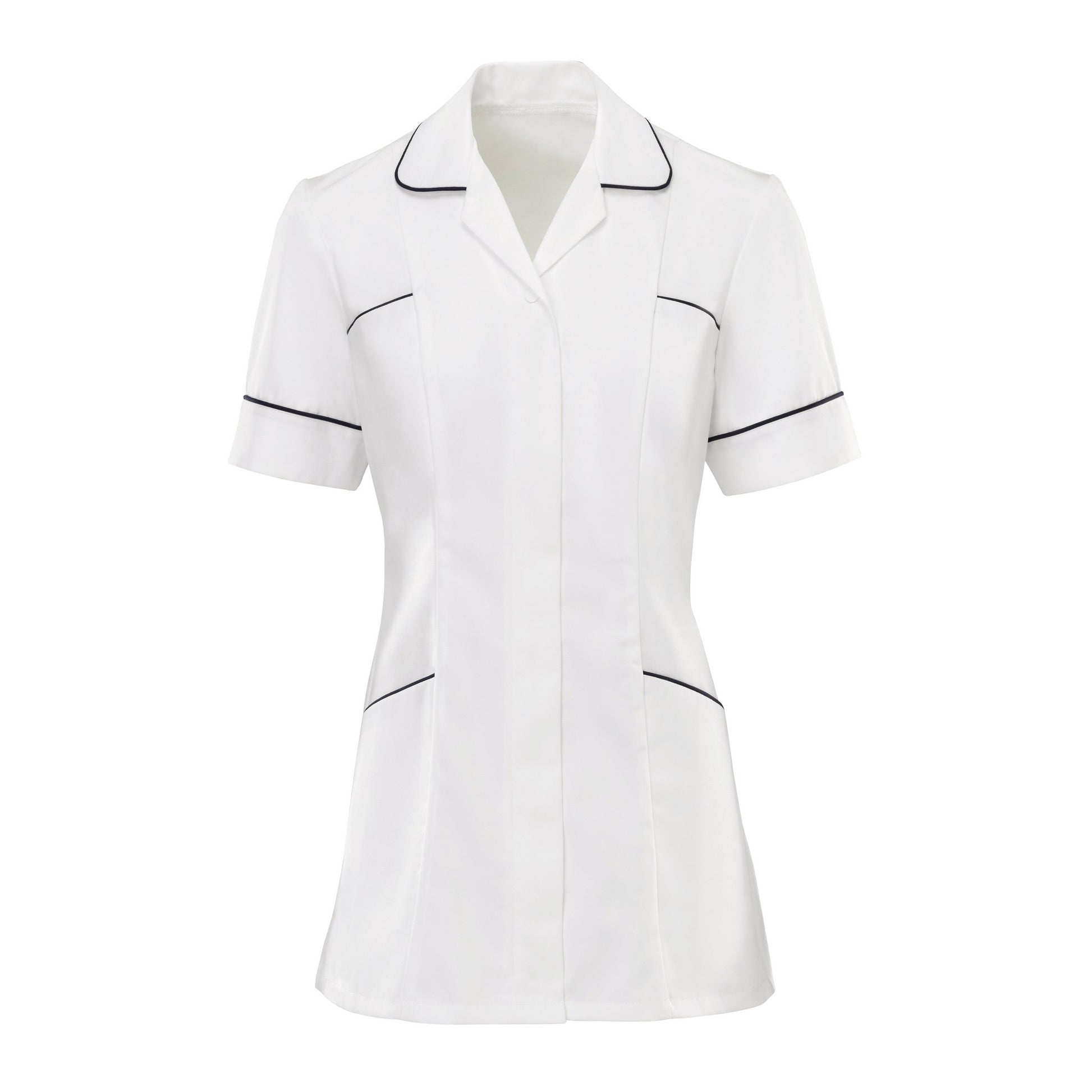 White-Sailor Navy - Front - Alexandra Womens-Ladies Colour Trim Medical-Healthcare Tunic