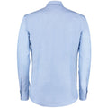Light Blue - Back - Kustom Kit Mens Slim Fit Long Sleeved Oxford Work Shirt