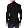 Black - Side - Kustom Kit Mens Slim Fit Long Sleeved Oxford Work Shirt