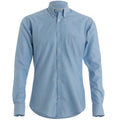 Light Blue - Front - Kustom Kit Mens Slim Fit Long Sleeved Oxford Work Shirt