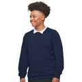 Navy - Back - AWDis Academy Mens Crew Neck Raglan Sweatshirt