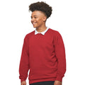 Red - Back - AWDis Academy Mens Crew Neck Raglan Sweatshirt