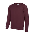 Burgundy - Front - AWDis Academy Mens Crew Neck Raglan Sweatshirt