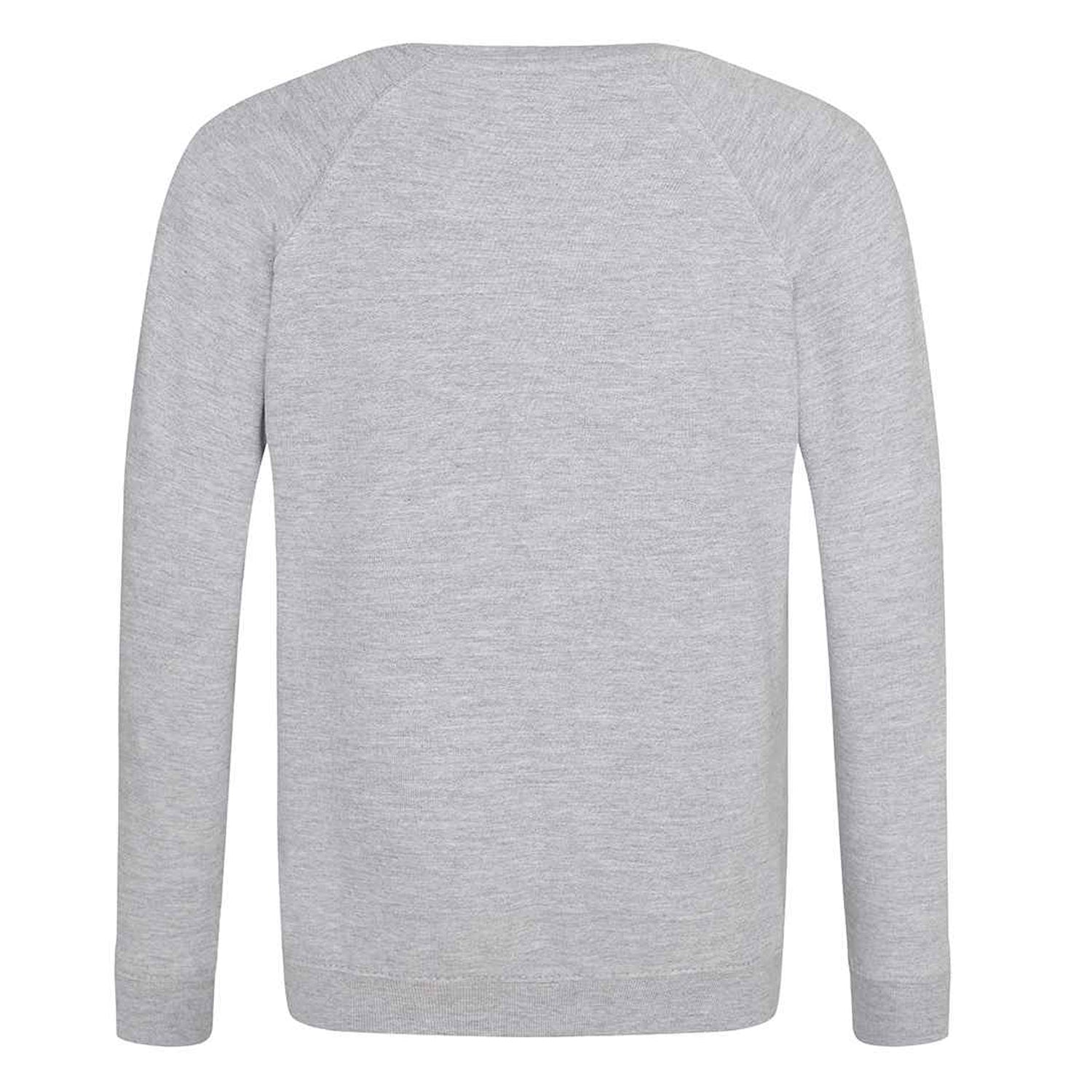 Grey - Back - AWDis Academy Childrens-Kids Crew Neck Raglan School Sweatshirt
