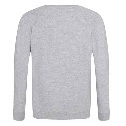 Grey - Back - AWDis Academy Childrens-Kids Crew Neck Raglan School Sweatshirt
