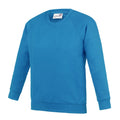 Sapphire Blue - Front - AWDis Academy Childrens-Kids Crew Neck Raglan School Sweatshirt