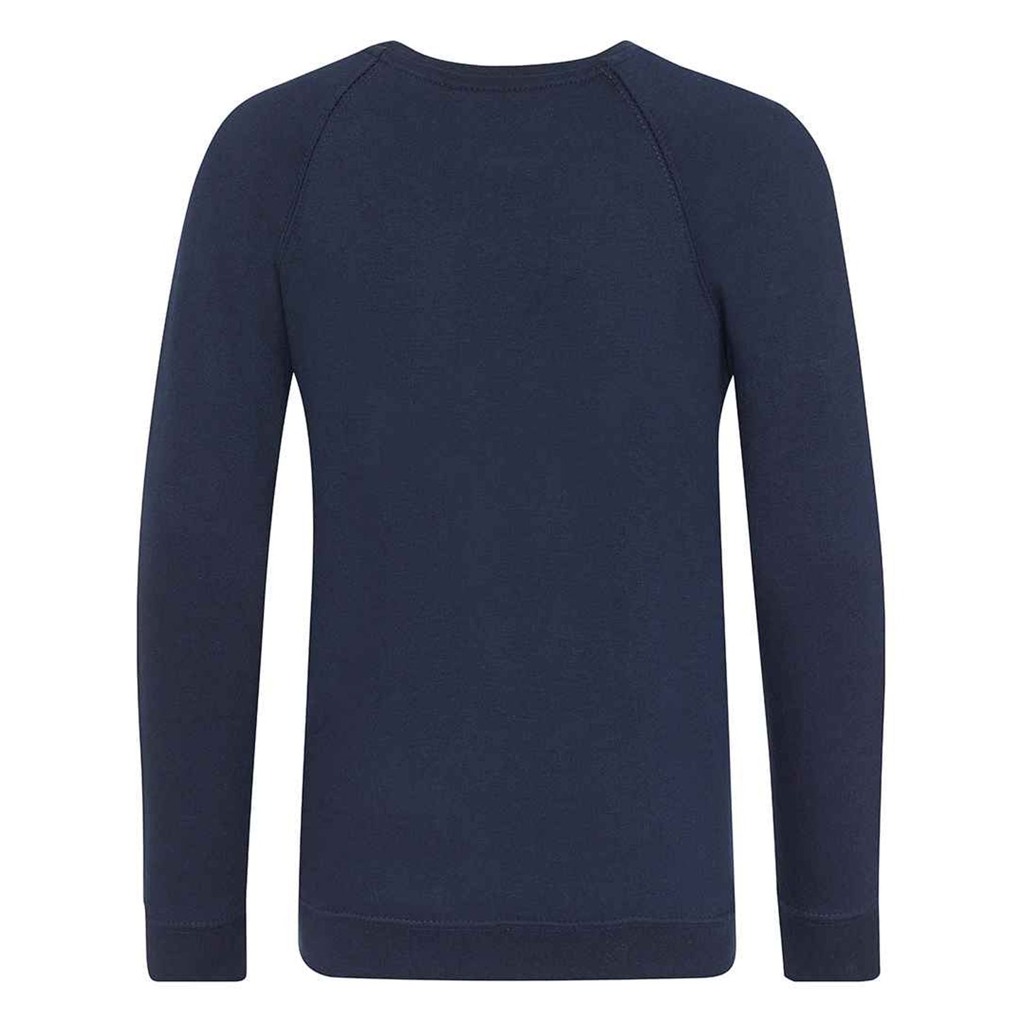 Navy - Back - AWDis Academy Childrens-Kids Crew Neck Raglan School Sweatshirt