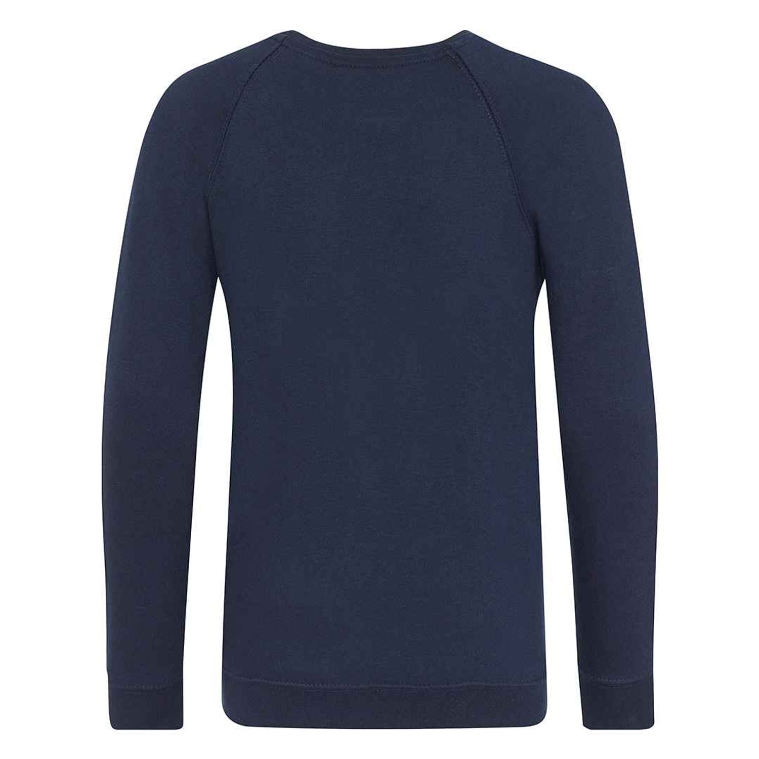 Navy - Back - AWDis Academy Childrens-Kids Crew Neck Raglan School Sweatshirt