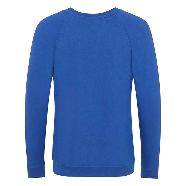 Royal Blue - Back - AWDis Academy Childrens-Kids Crew Neck Raglan School Sweatshirt