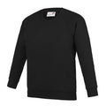 Black - Front - AWDis Academy Childrens-Kids Crew Neck Raglan School Sweatshirt