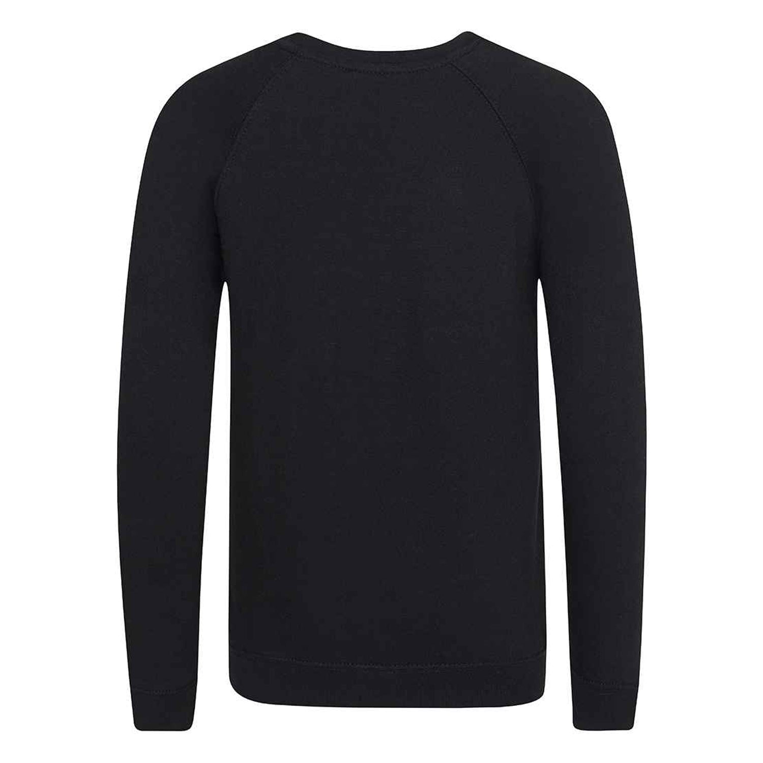 Black - Back - AWDis Academy Childrens-Kids Crew Neck Raglan School Sweatshirt