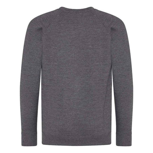 Charcoal - Back - AWDis Academy Childrens-Kids Crew Neck Raglan School Sweatshirt