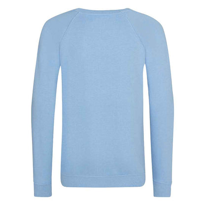 Sky - Back - AWDis Academy Childrens-Kids Crew Neck Raglan School Sweatshirt