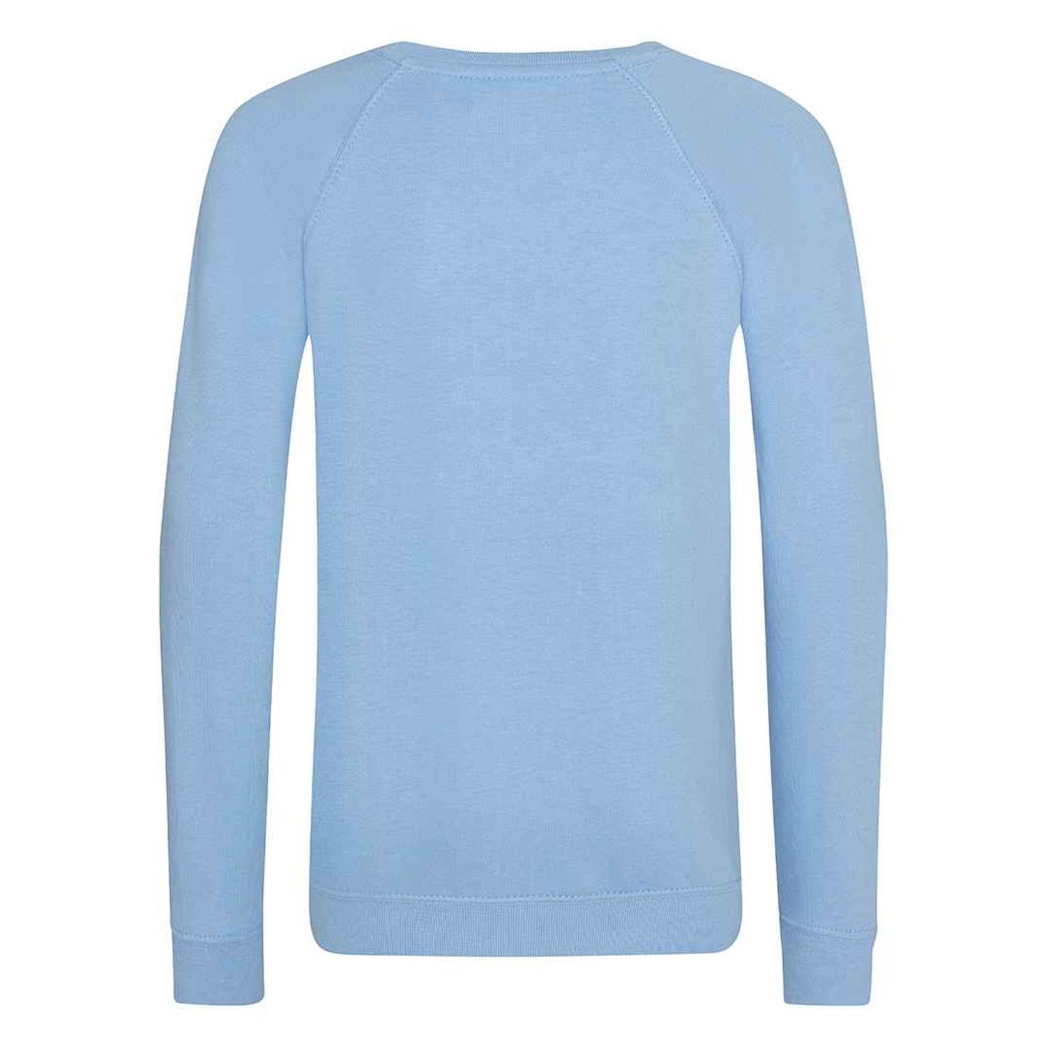Sky - Back - AWDis Academy Childrens-Kids Crew Neck Raglan School Sweatshirt