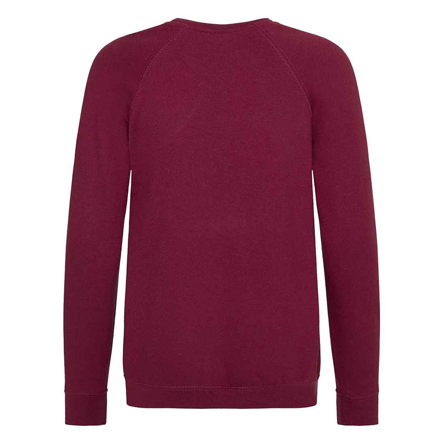 Burgundy - Back - AWDis Academy Childrens-Kids Crew Neck Raglan School Sweatshirt