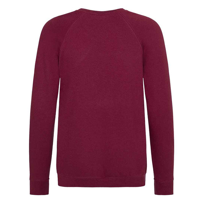 Burgundy - Back - AWDis Academy Childrens-Kids Crew Neck Raglan School Sweatshirt