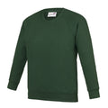 Green - Front - AWDis Academy Childrens-Kids Crew Neck Raglan School Sweatshirt