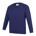 Purple - Front - AWDis Academy Childrens-Kids Crew Neck Raglan School Sweatshirt