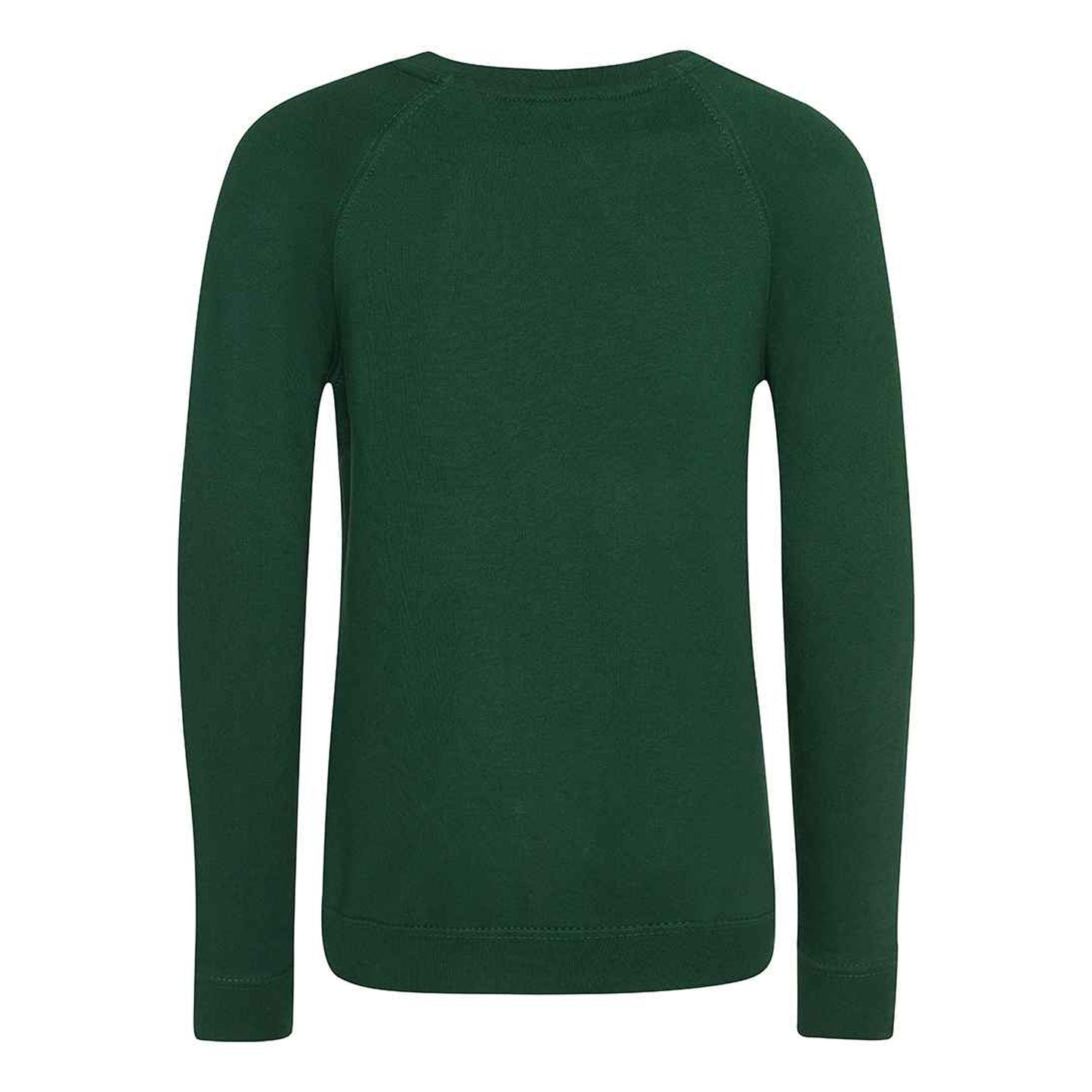 Green - Back - AWDis Academy Childrens-Kids Crew Neck Raglan School Sweatshirt