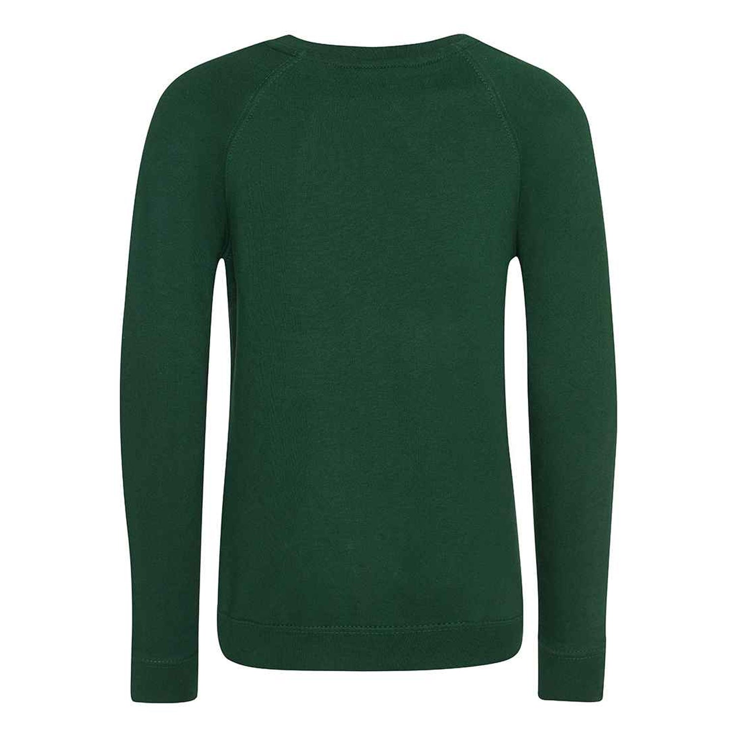 Green - Back - AWDis Academy Childrens-Kids Crew Neck Raglan School Sweatshirt