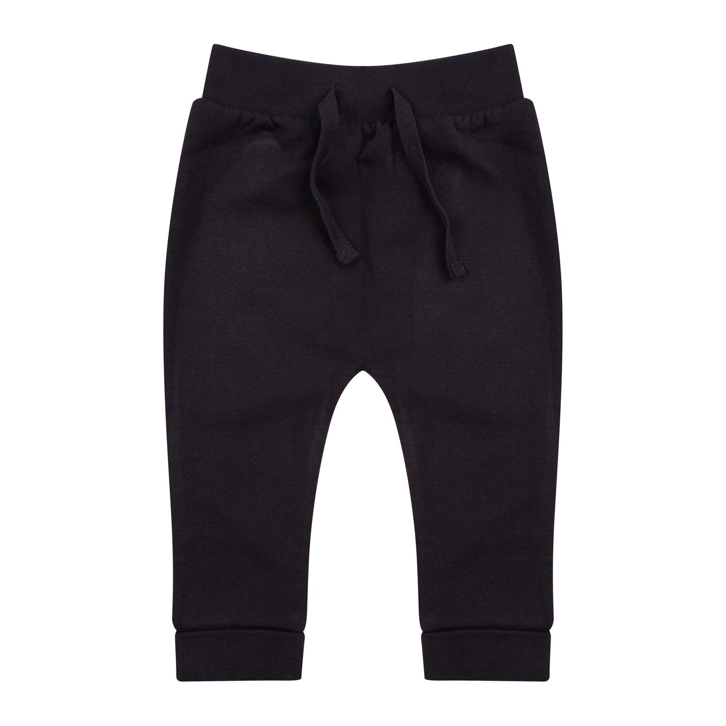 Black - Front - Larkwood Baby-Toddler Cotton Rich Jogging Bottoms-Pants