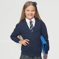 Deep Royal - Side - AWDis Academy Childrens-Kids Button Up School Cardigan