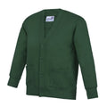 Green - Front - AWDis Academy Childrens-Kids Button Up School Cardigan