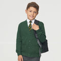 Green - Lifestyle - AWDis Academy Childrens-Kids Button Up School Cardigan