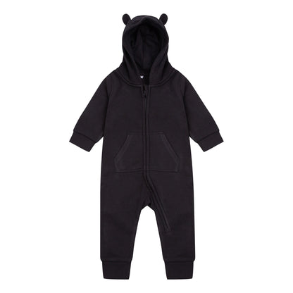 Black - Front - Larkwood Baby Unisex Fleece All-In-One Romper Suit