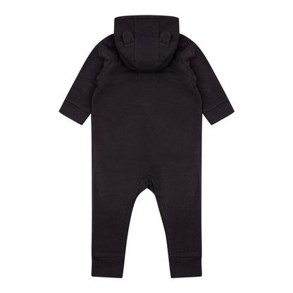 Black - Back - Larkwood Baby Unisex Fleece All-In-One Romper Suit