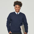 Navy - Lifestyle - AWDis Academy Mens V Neck Jumper-Sweatshirt