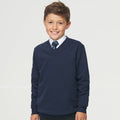 Navy - Side - AWDis Academy Childrens-Kids Junior V Neck School Jumper-Sweatshirt