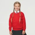 Red - Side - AWDis Academy Childrens-Kids Junior V Neck School Jumper-Sweatshirt