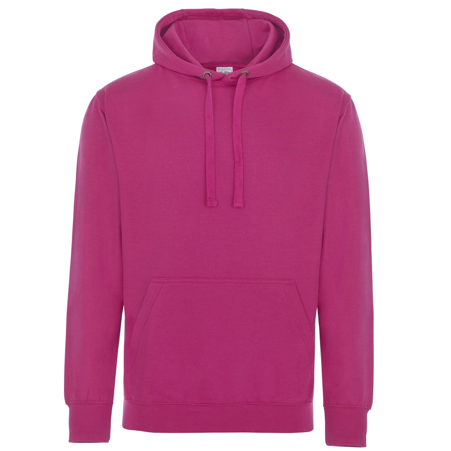 Hot Pink - Front - AWDis Just Hoods Adults Unisex Supersoft Hooded Sweatshirt-Hoodie