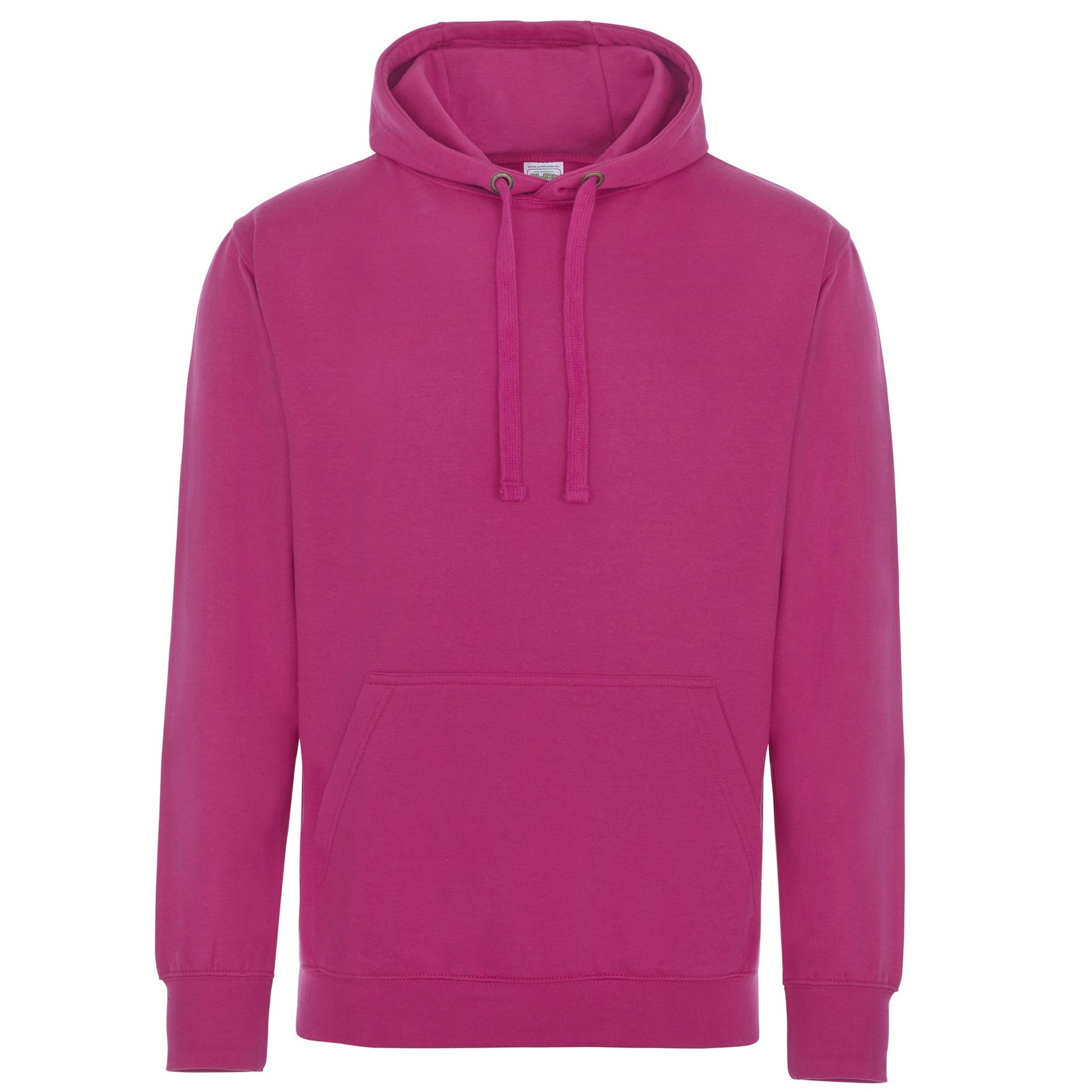 Hot Pink - Front - AWDis Just Hoods Adults Unisex Supersoft Hooded Sweatshirt-Hoodie