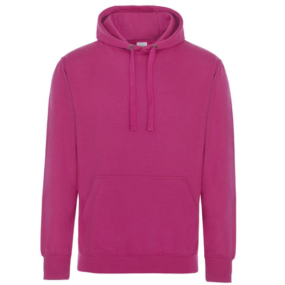 Hot Pink - Front - AWDis Just Hoods Adults Unisex Supersoft Hooded Sweatshirt-Hoodie