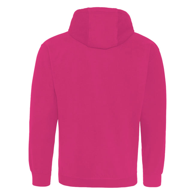 Hot Pink - Back - AWDis Just Hoods Adults Unisex Supersoft Hooded Sweatshirt-Hoodie