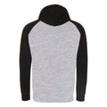 Heather Grey-Jet Black - Back - Awdis Just Hoods Adults Unisex Two Tone Hooded Baseball Sweatshirt-Hoodie