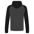 Charcoal-Jet Black - Back - Awdis Just Hoods Adults Unisex Two Tone Hooded Baseball Sweatshirt-Hoodie