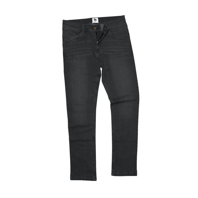 Black - Front - AWDis So Denim Mens Leo Straight Fit Jeans