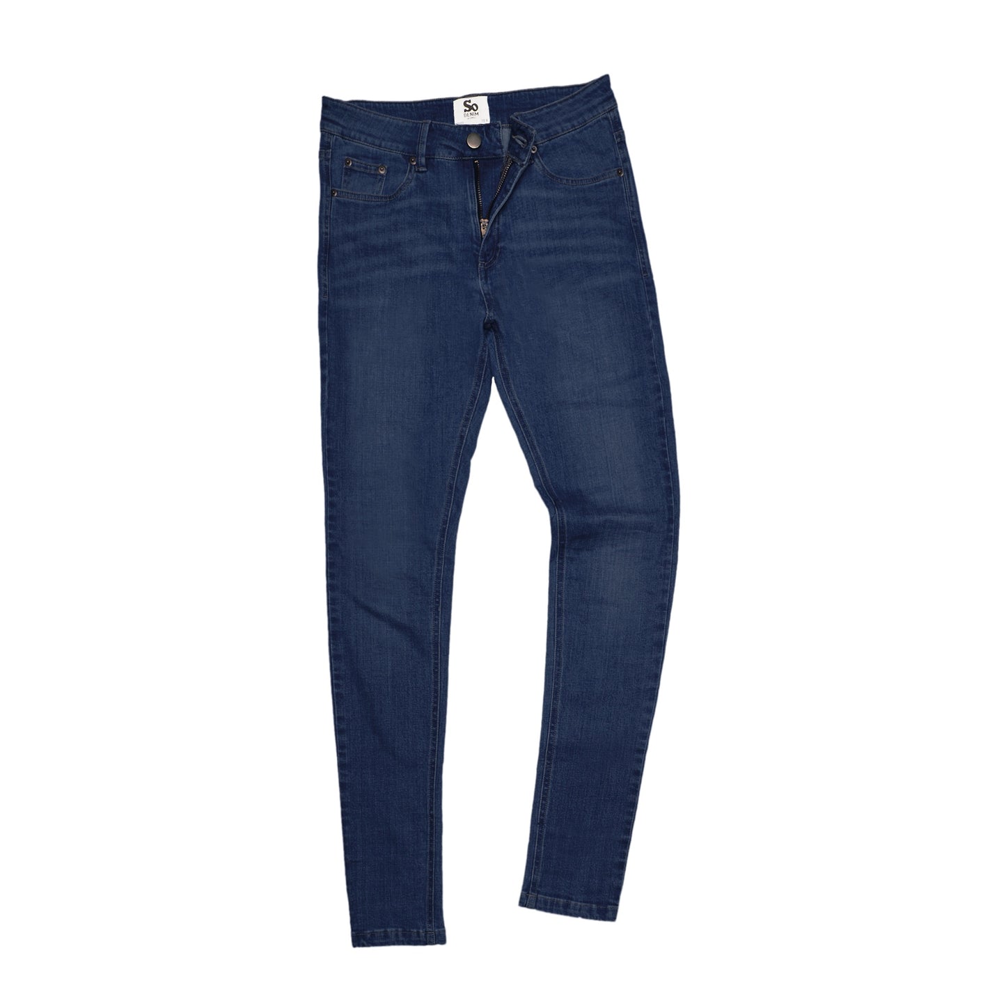 Dark Blue Wash - Side - AWDis So Denim Womens-Ladies Lara Skinny Fit Jeans