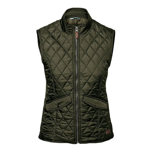 Olive - Front - Nimbus Women-Ladies Camden Quilted Gilet-Bodywarmer