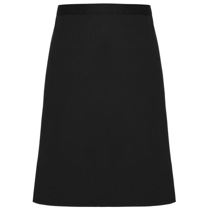Black - Front - Premier Adults Unisex Fairtrade Mid-Length Apron