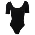Black - Front - American Apparel Womens-Ladies Cotton Spandex Short Sleeved T-Shirt Leotard