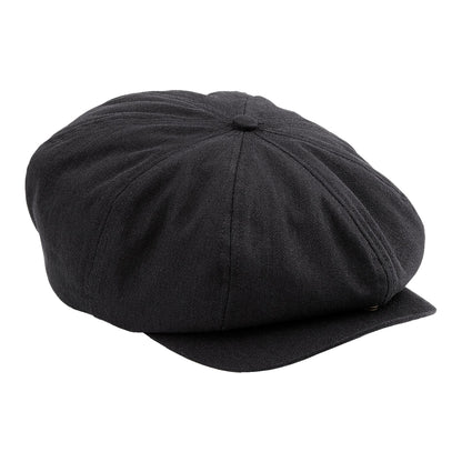 Black - Front - Beechfield Mens Classic Herringbone Newsboy Cap