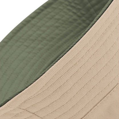 Olive Green- Stone - Side - Beechfield Unisex Classic Reversible Bucket Hat